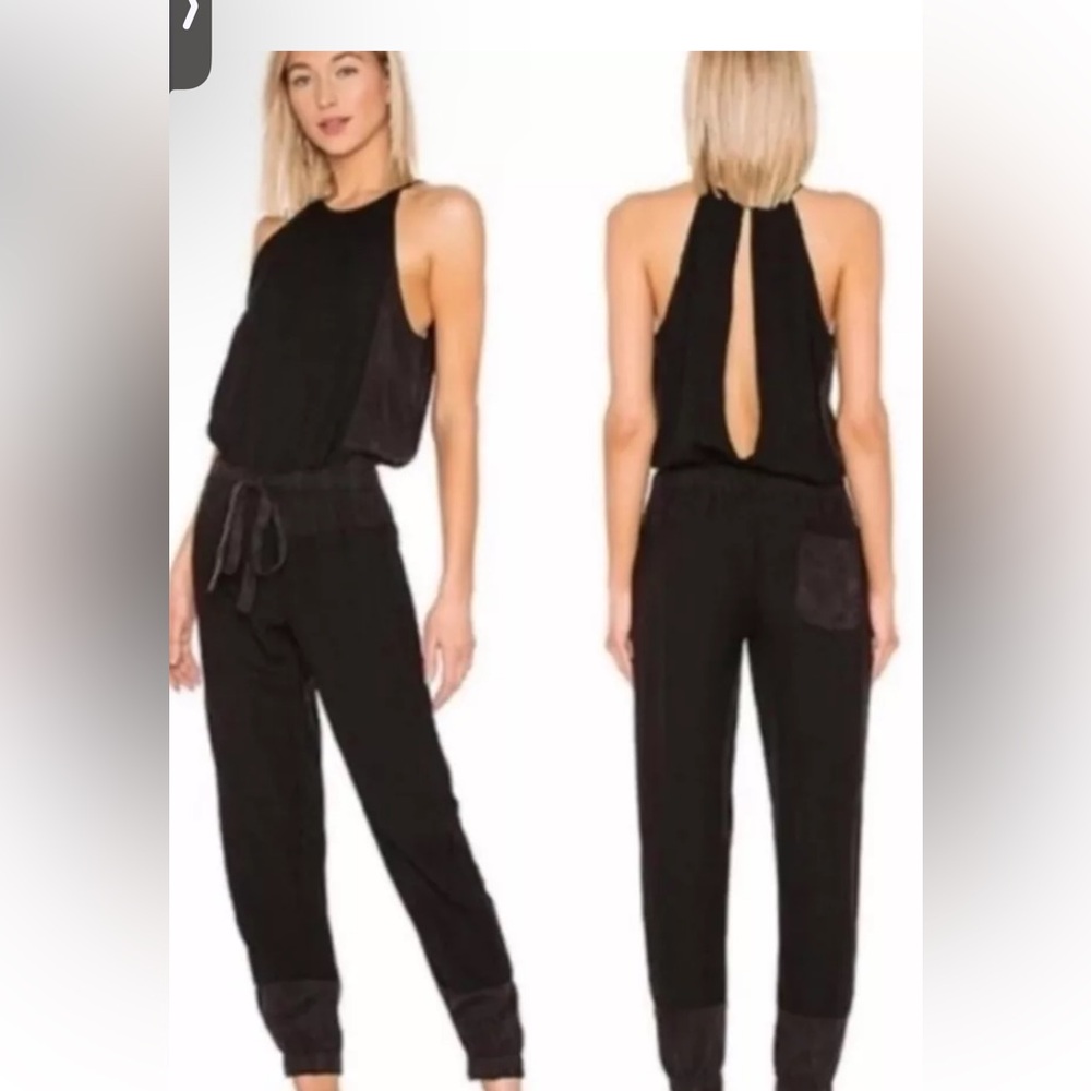 Yfb Linen Blend Jumpsuit Open Back Size S - image 1